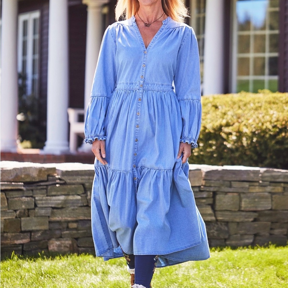 April Cornell Denim Prairie Dress NWT